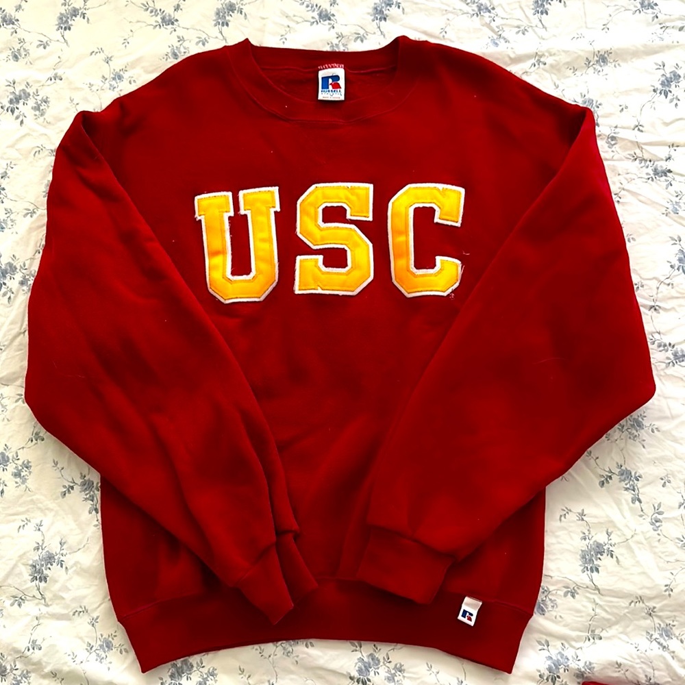 USC Vintage Pullover Sweatshirt by Russell Athletic, Size Medium